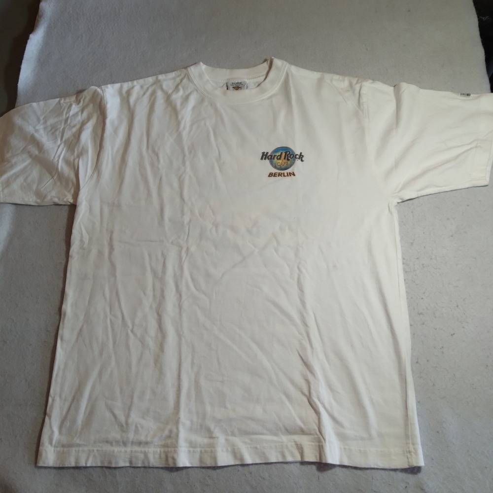 Vintage Hard Rock Cafe Berlin Heavy Tee Mens XL White Short Sleeve Graphic Shirt
